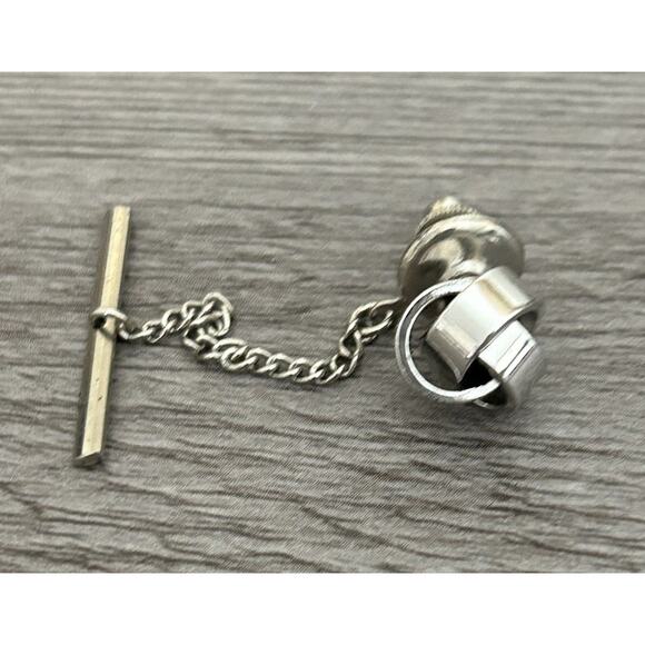 Vtg Silver Tone Knott Tie Tac. Marked Japan - Picture 2 of 2